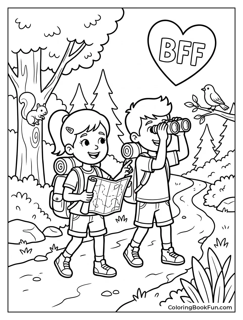 Friends Hike on Forest Trail
