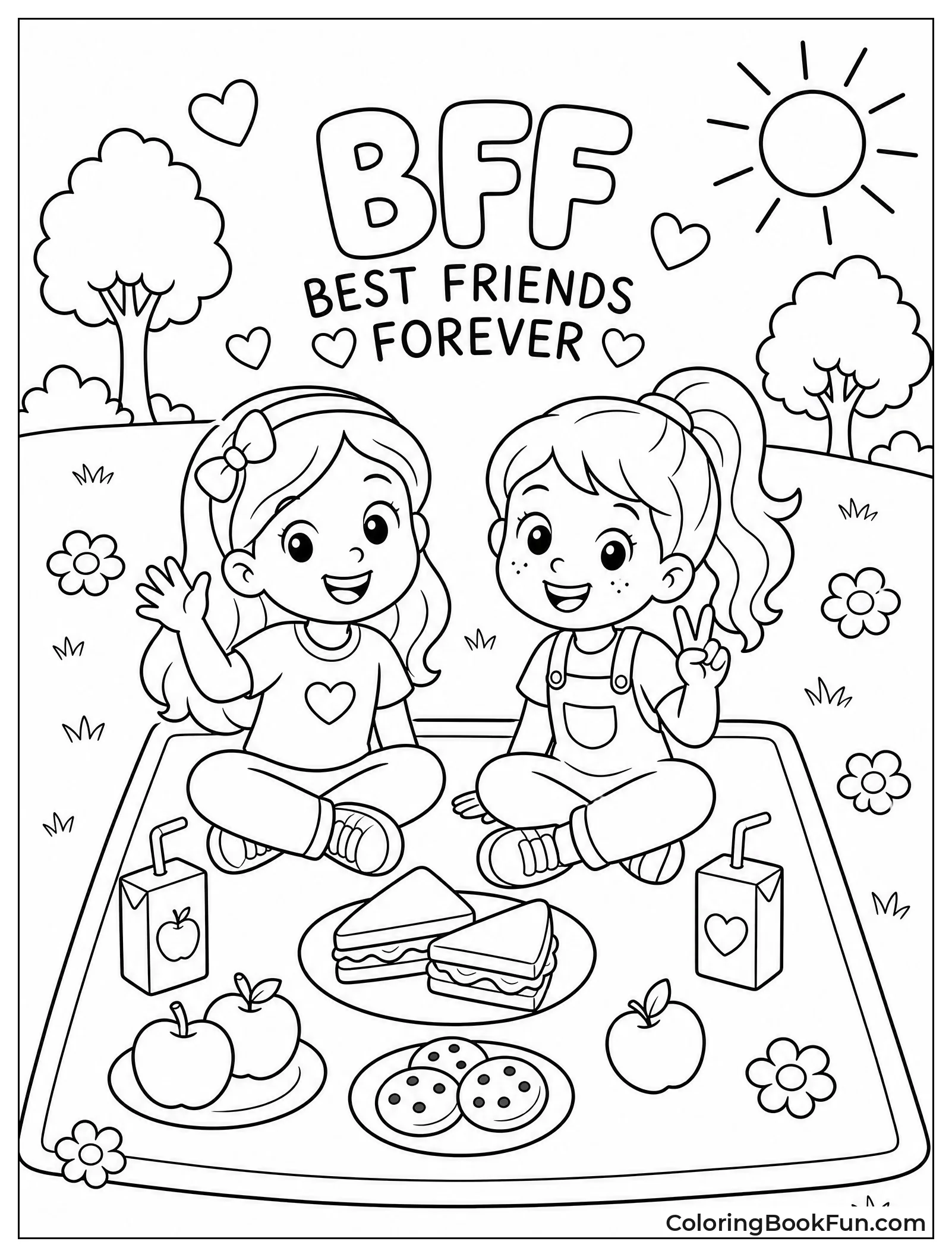 Friends Share Picnic in Park