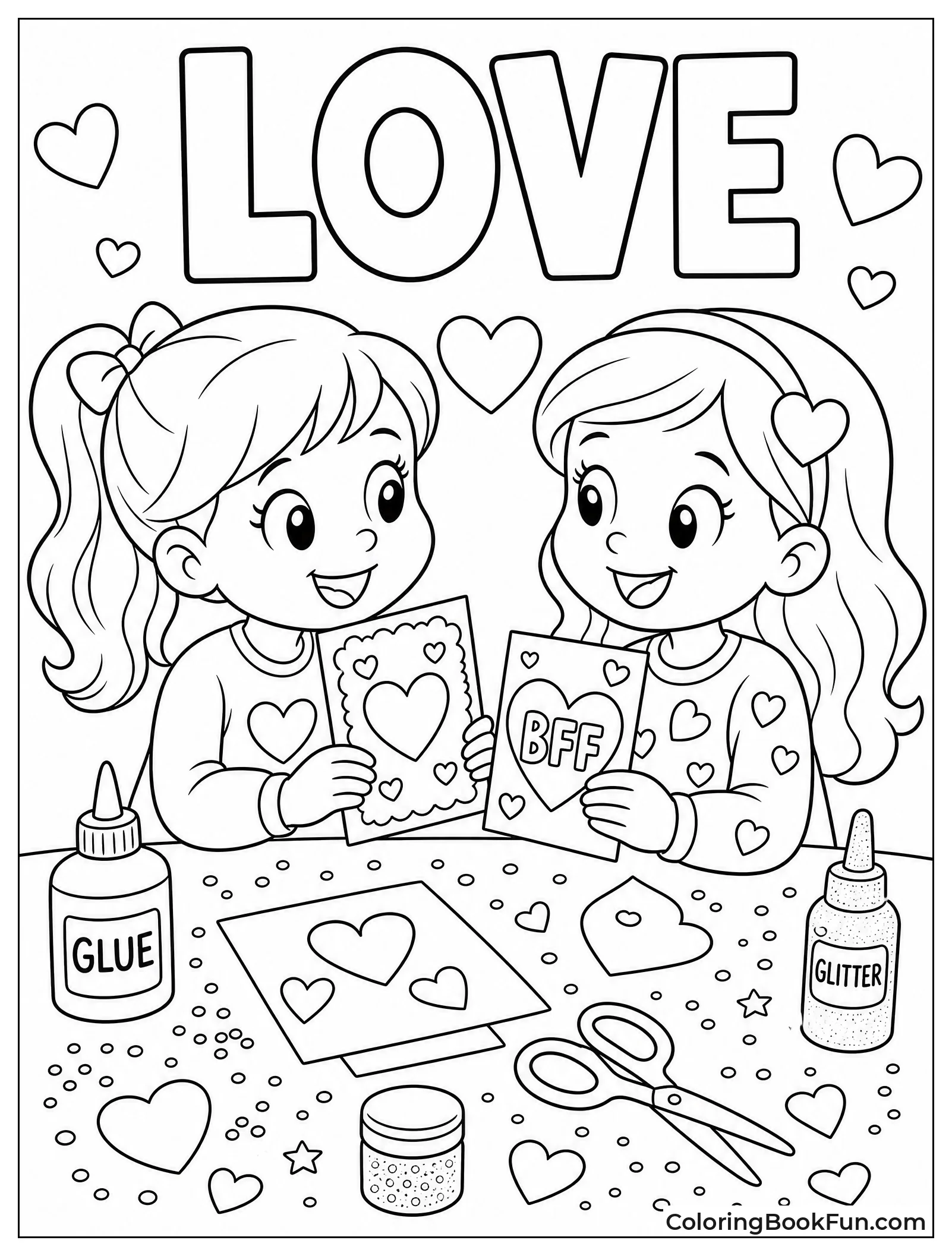 Friends Exchange Valentine Cards