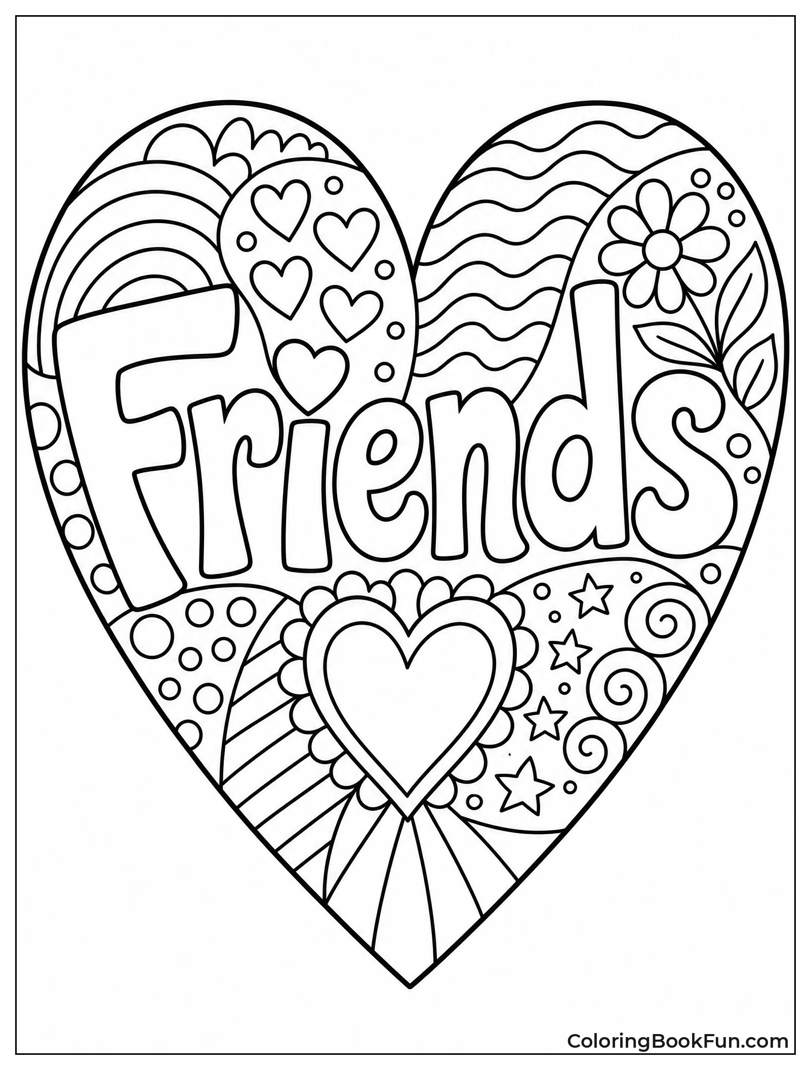 Heart Filled with Zentangle Patterns