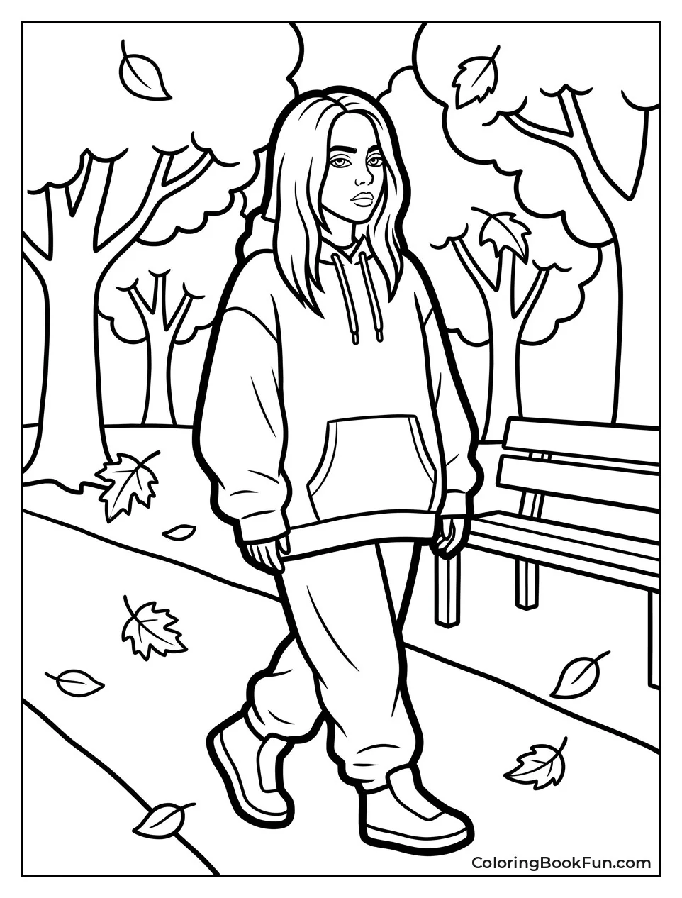 Billie Walking in Autumn Leaves