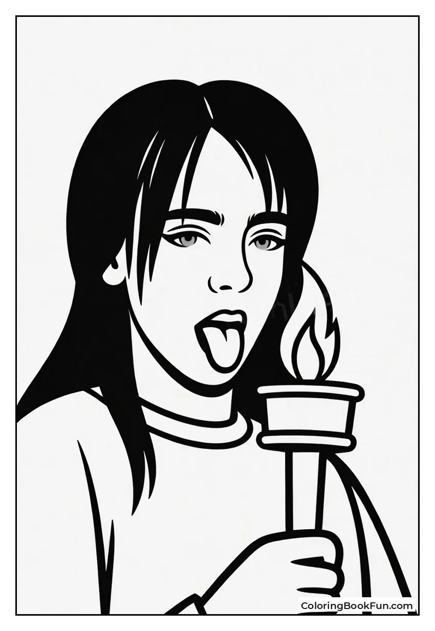 Billie Holding a Torch