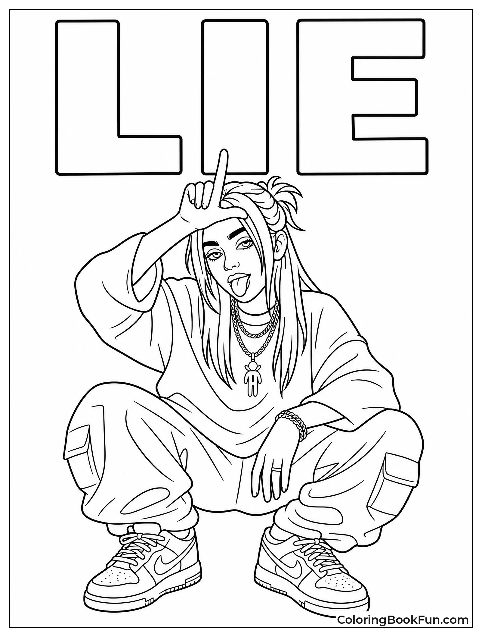 Billie Making an L Sign