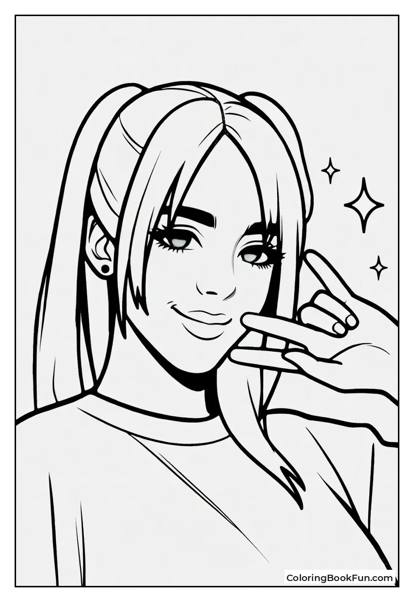 Billie Making a Hand Sign