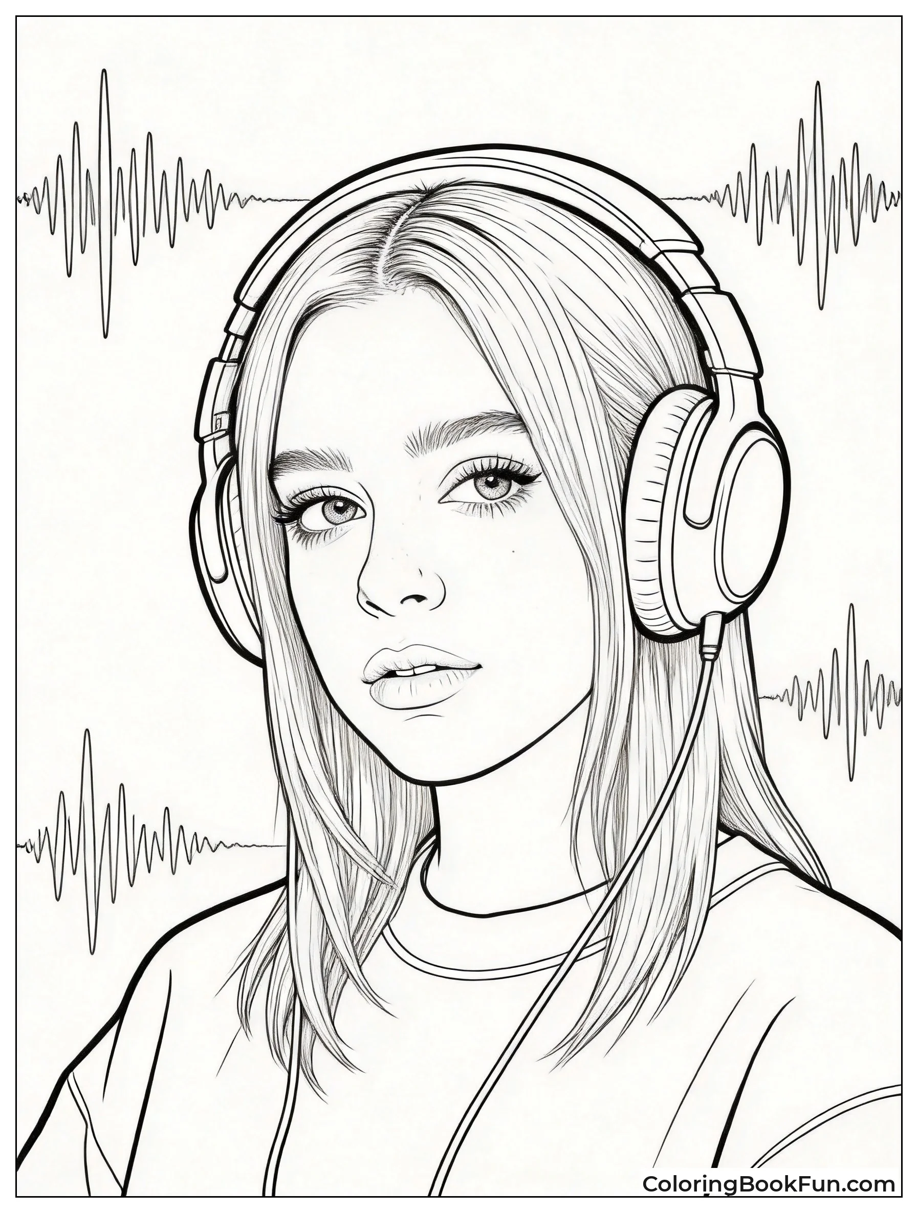 Billie Wearing Big Headphones