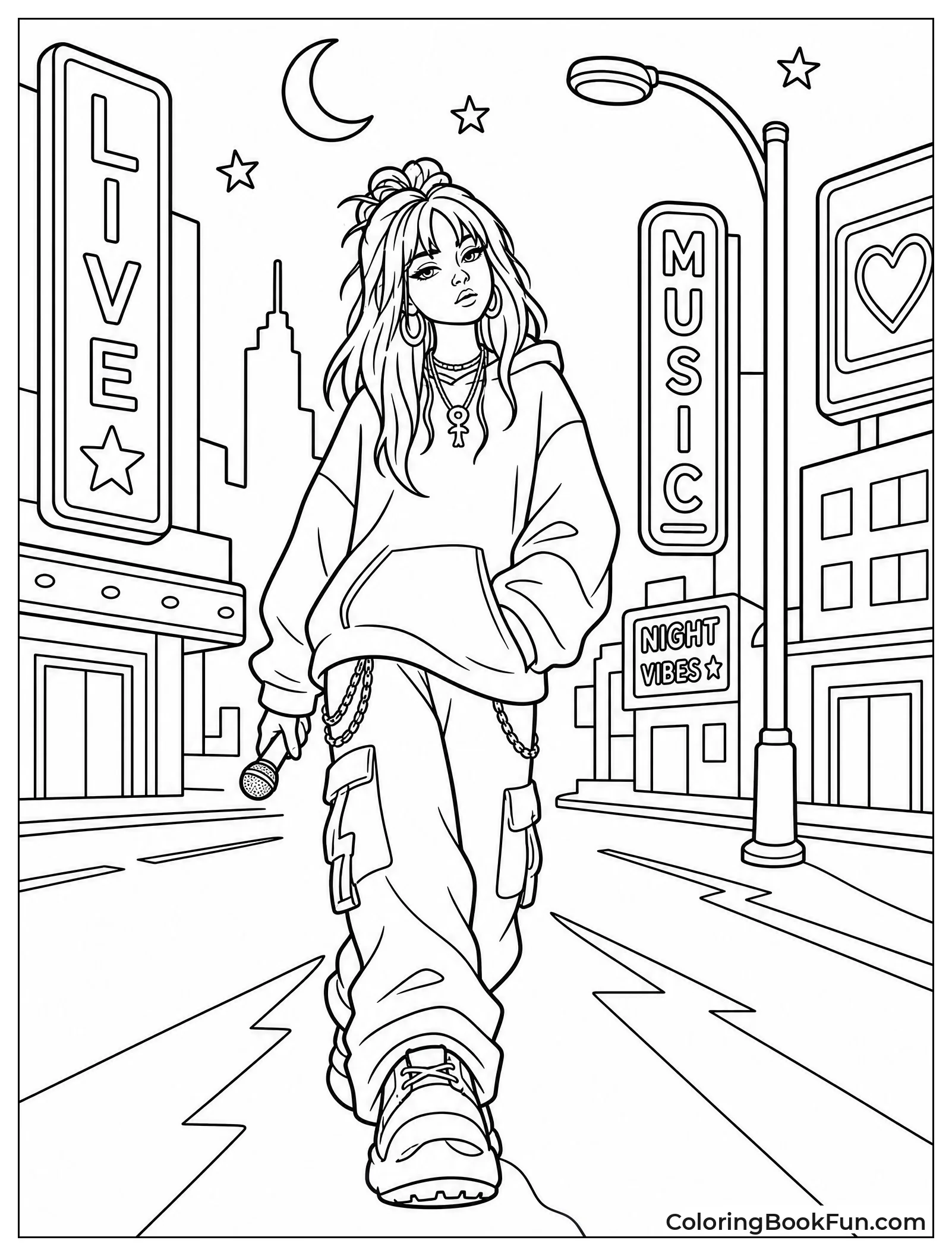 Billie Walking in Neon Lights