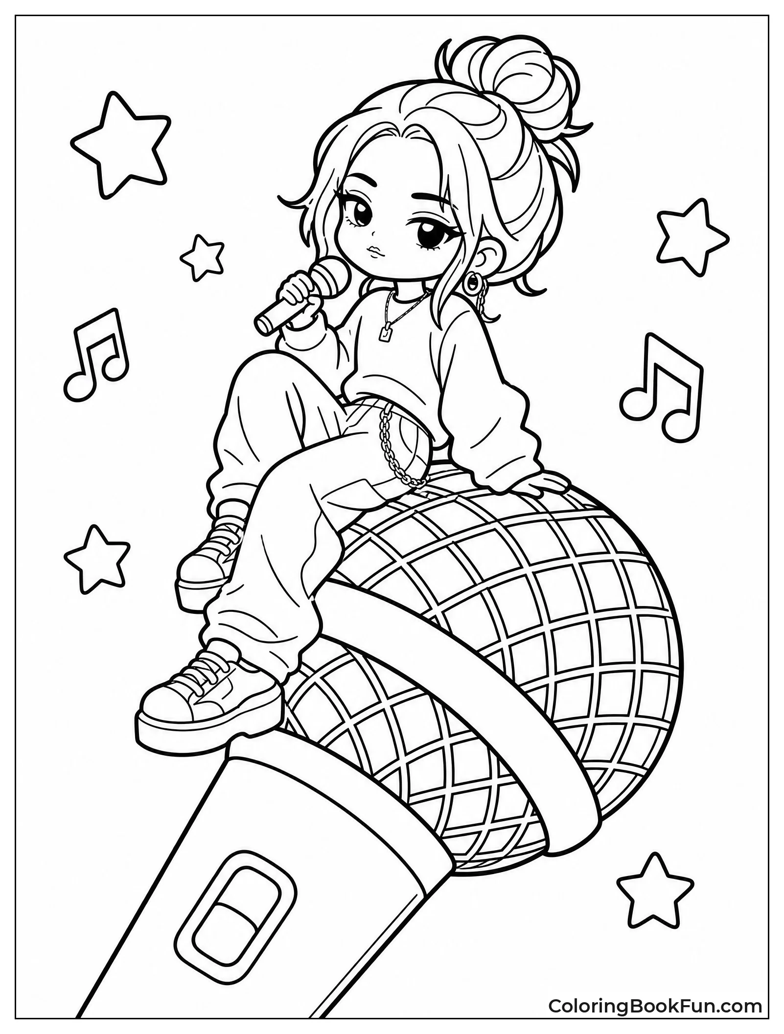 Tiny Billie on Giant Microphone