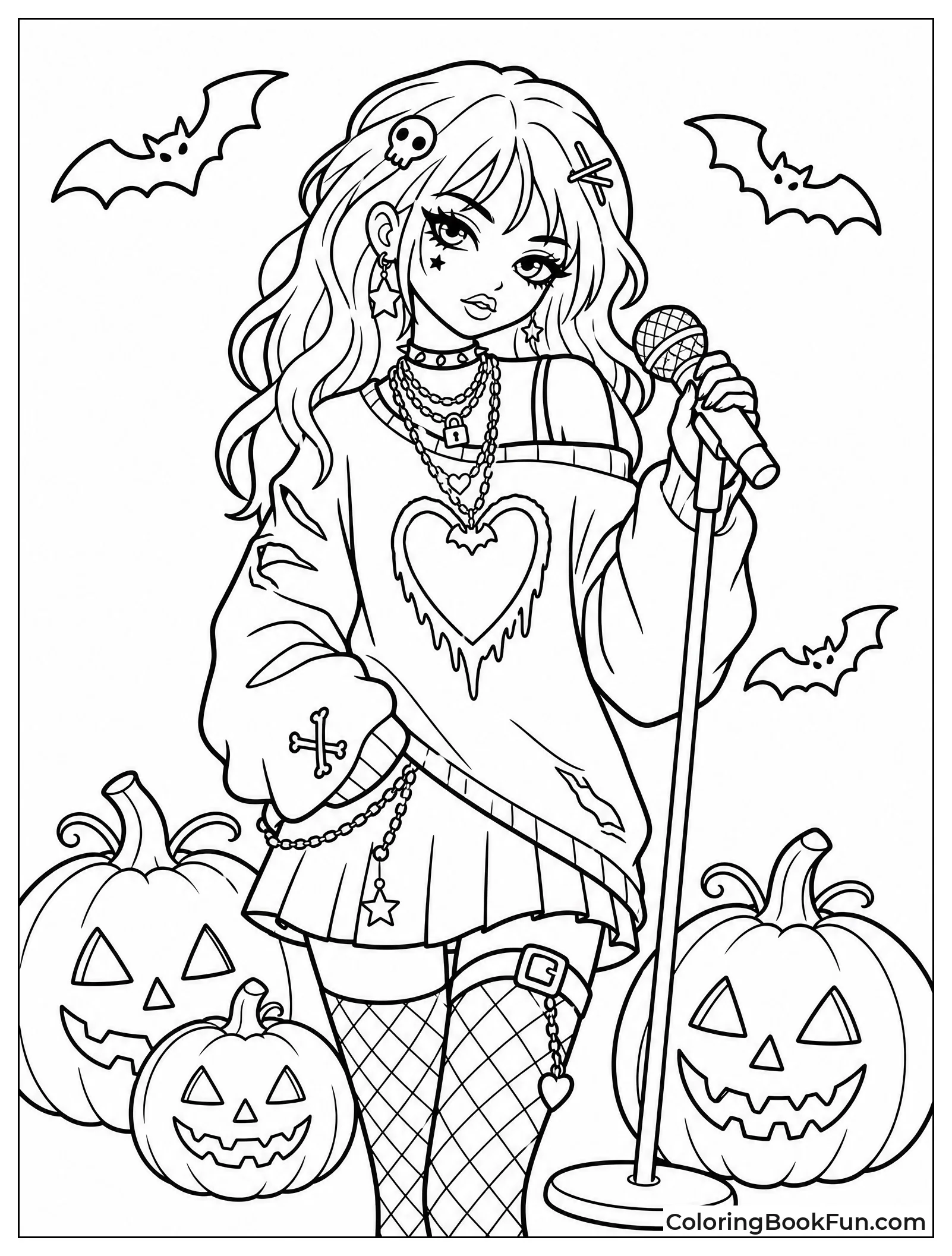 Spooky Billie with Pumpkins