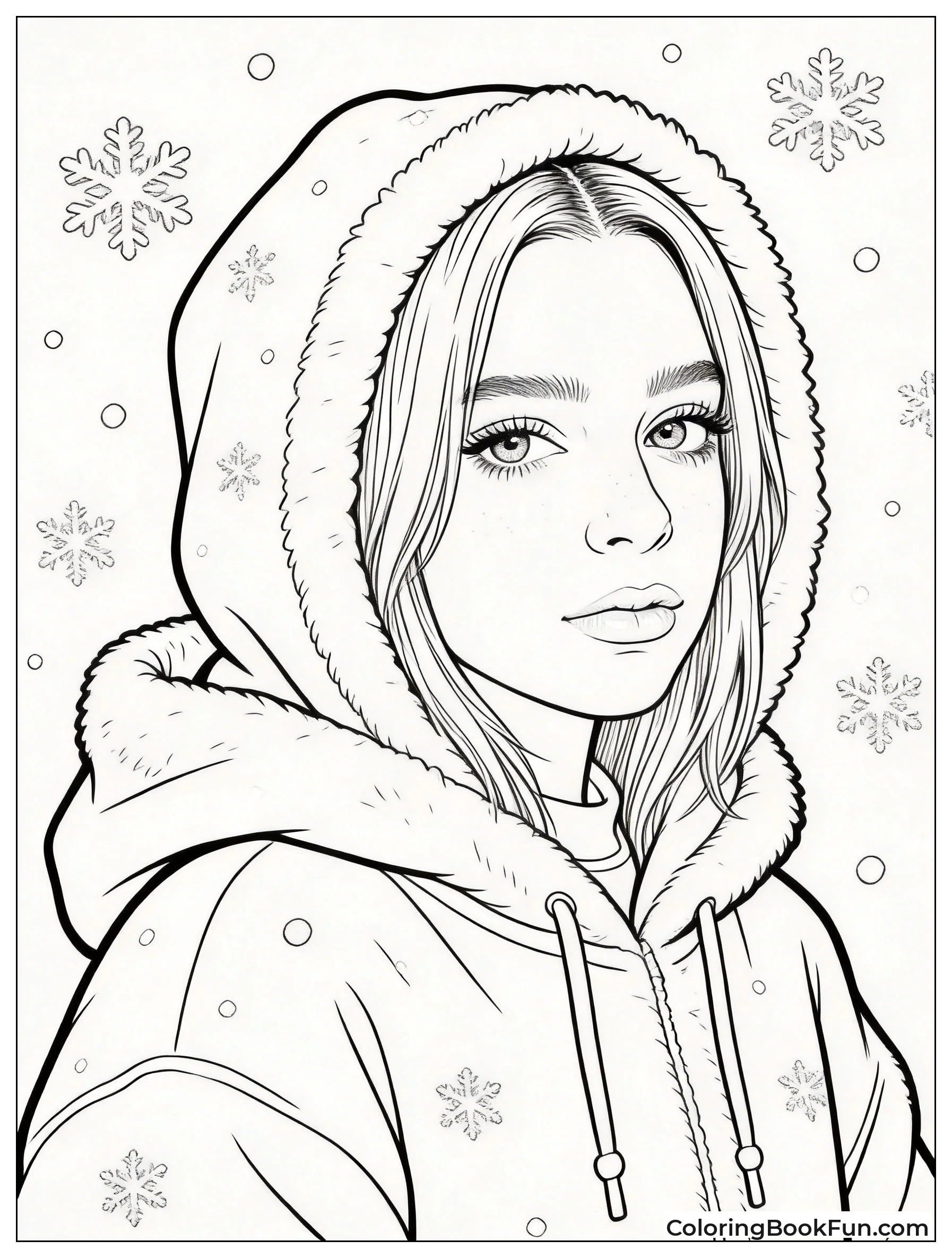 Billie in Snowy Winter Hoodie