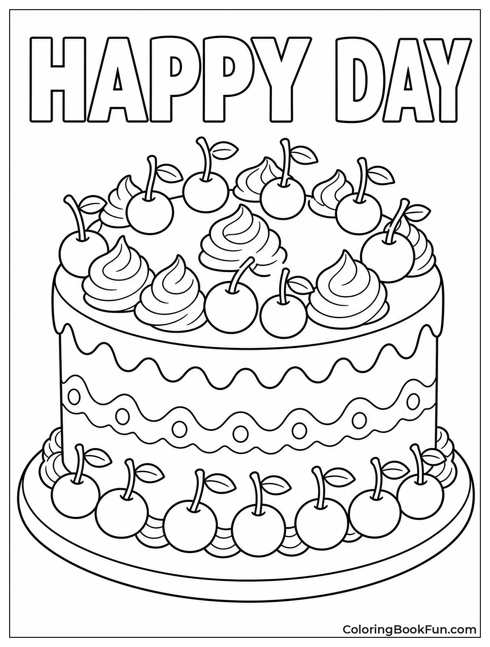 Birthday Cake with Cherry Ring