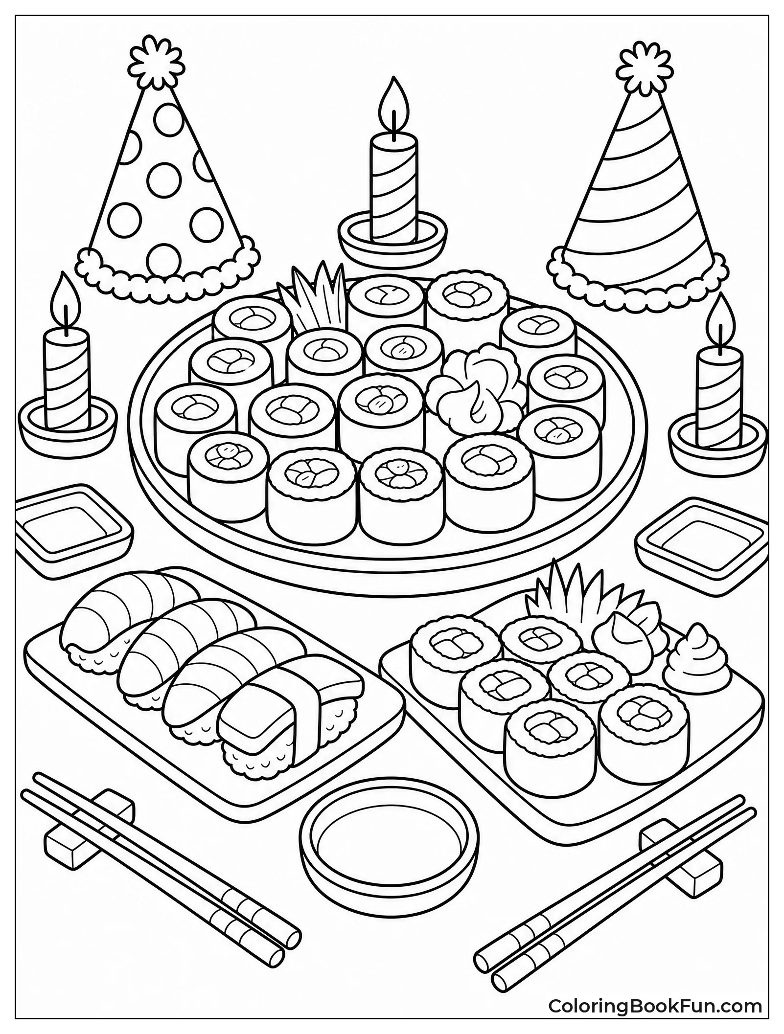 Birthday Sushi Party Table