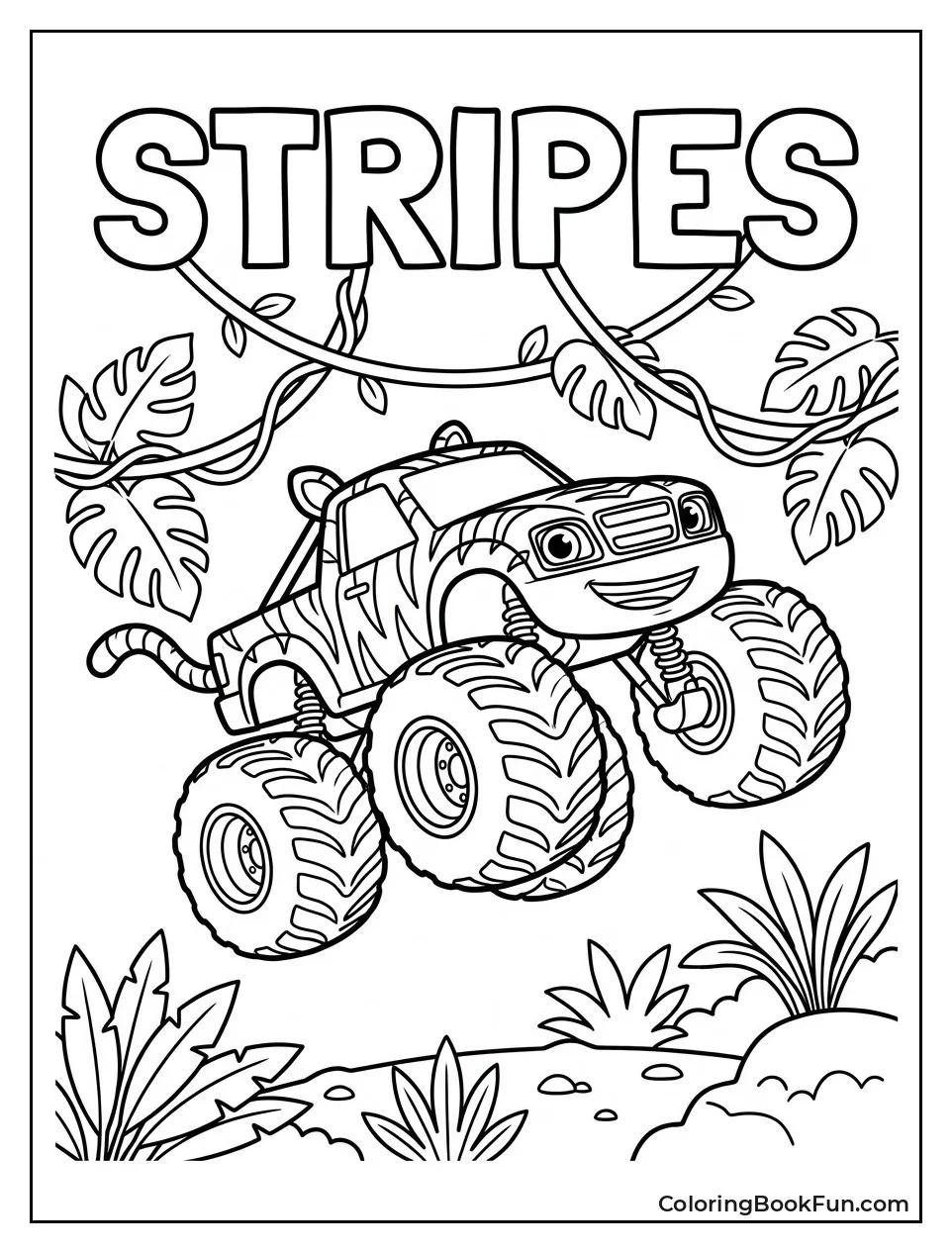 Stripes Jumps Through Jungle Vines