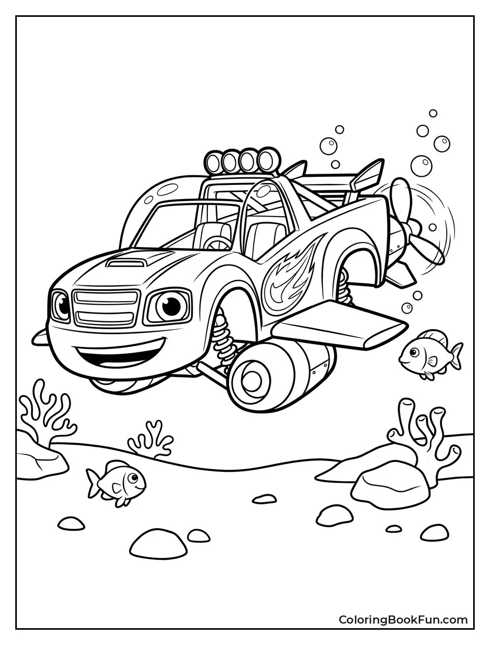Blaze Explores Ocean as Submarine