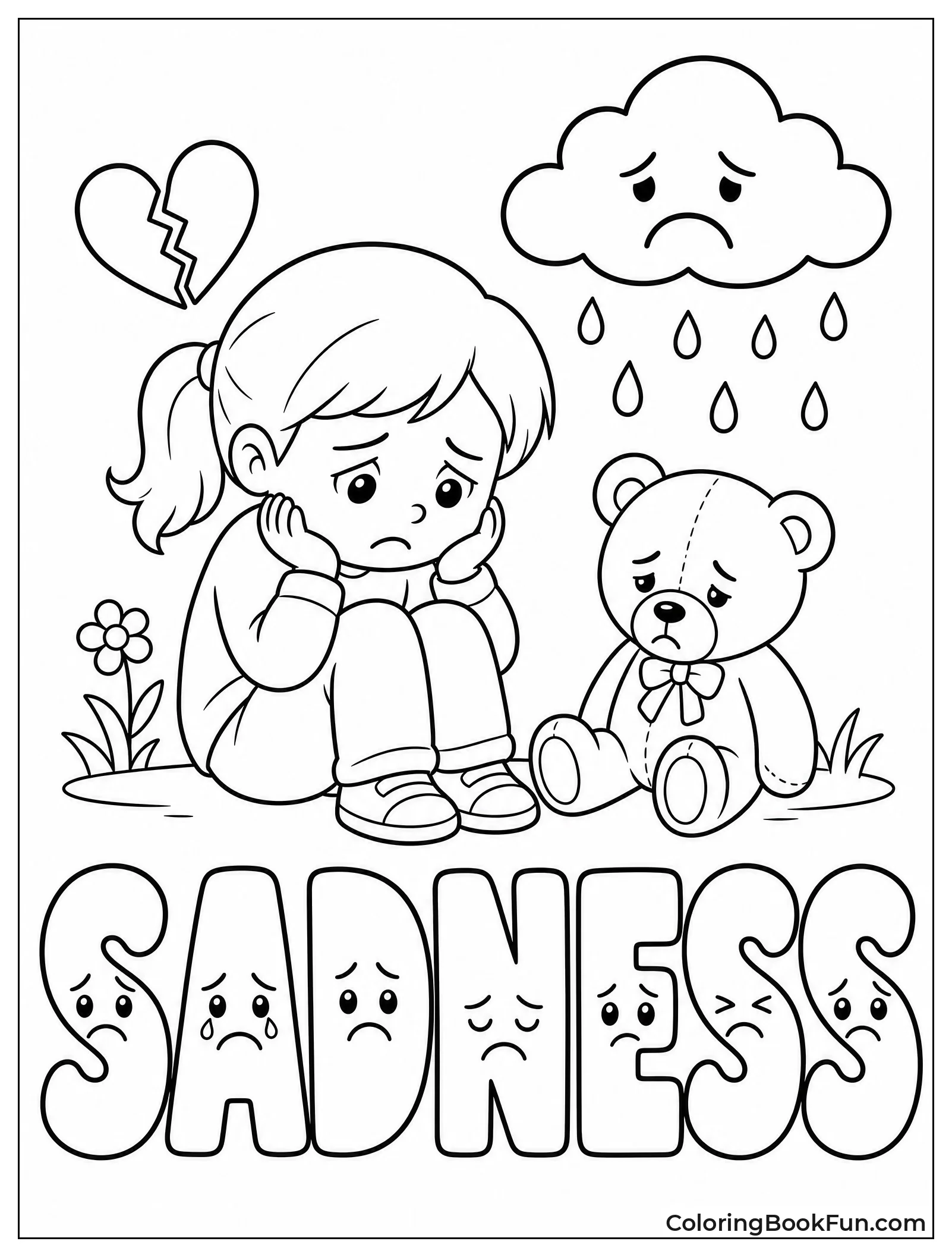 Block Letters Spelling Sadness