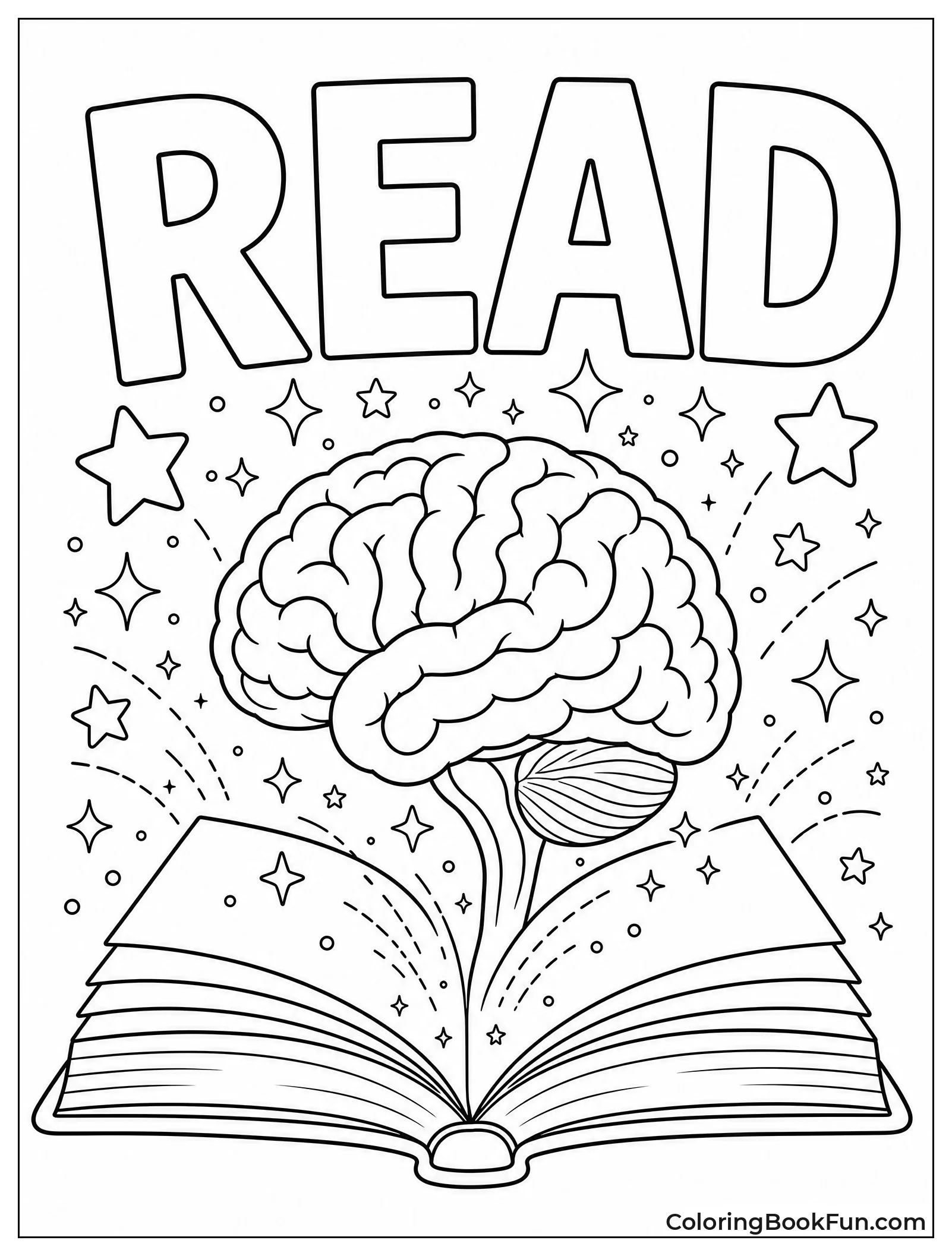 Brain Rising from Open Book