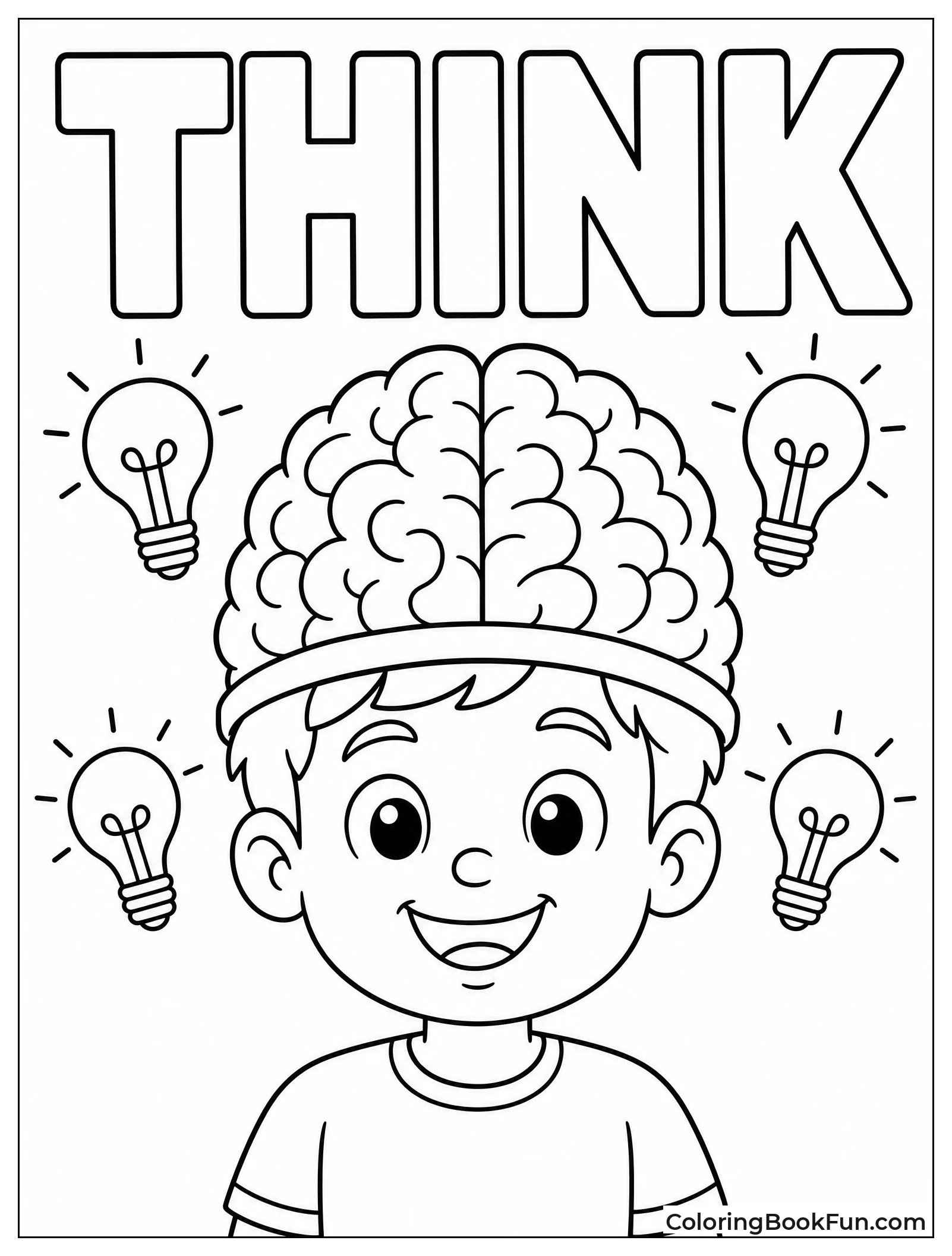 Child Wearing Thinking Cap Brain