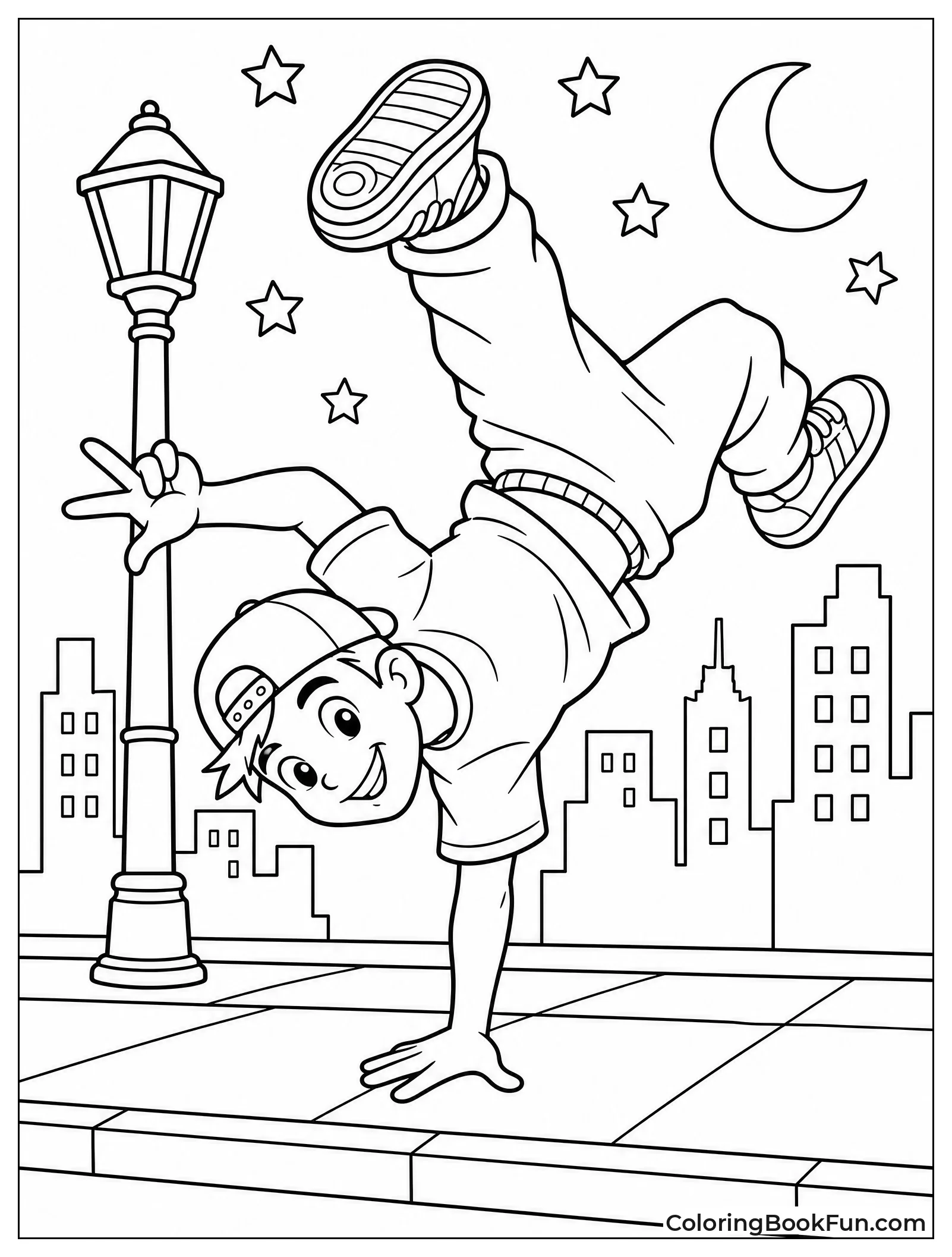 Breakdancer Doing Handstand on Sidewalk