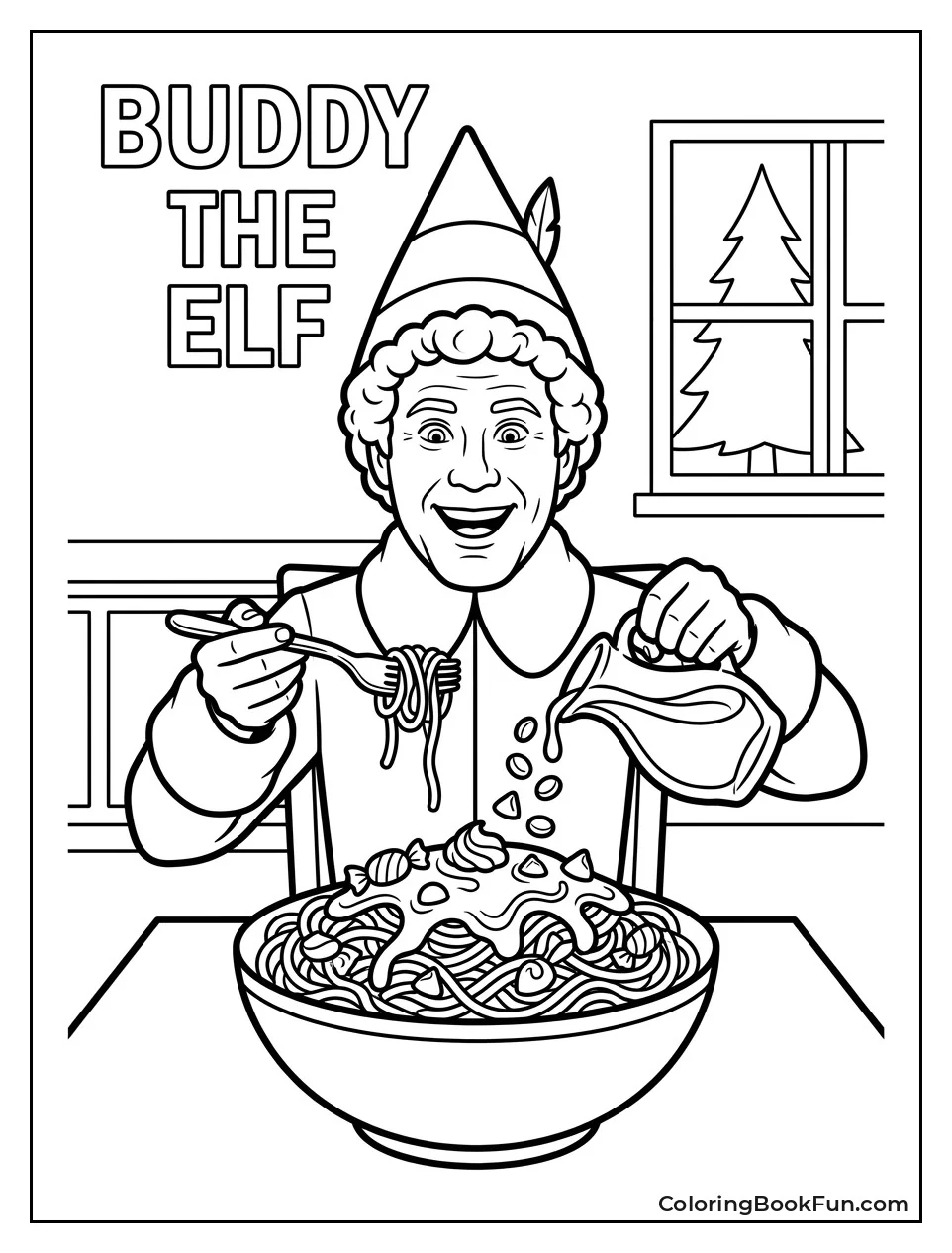Buddy Eating Spaghetti with Syrup