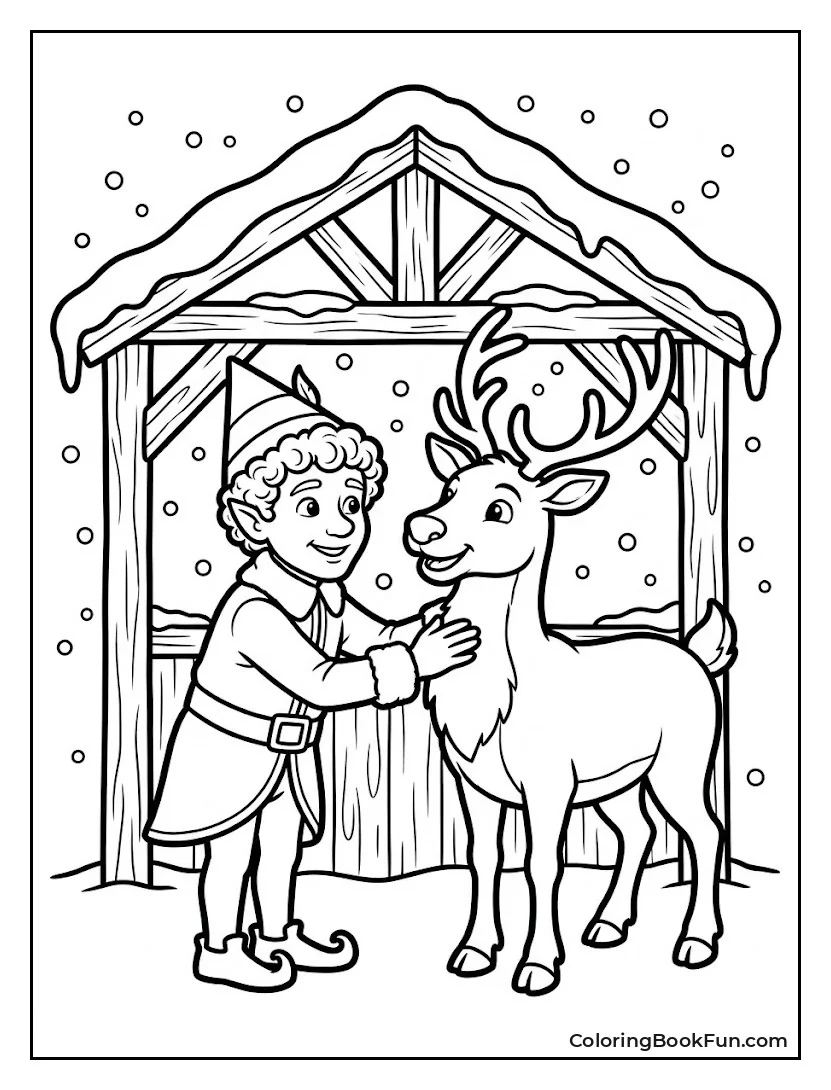 Buddy Petting a Friendly Reindeer