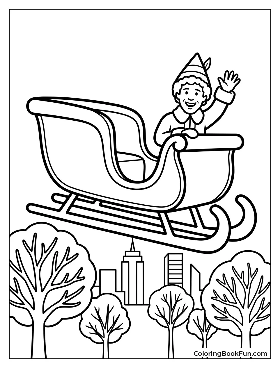 Santa's Sleigh Flying over Central Park