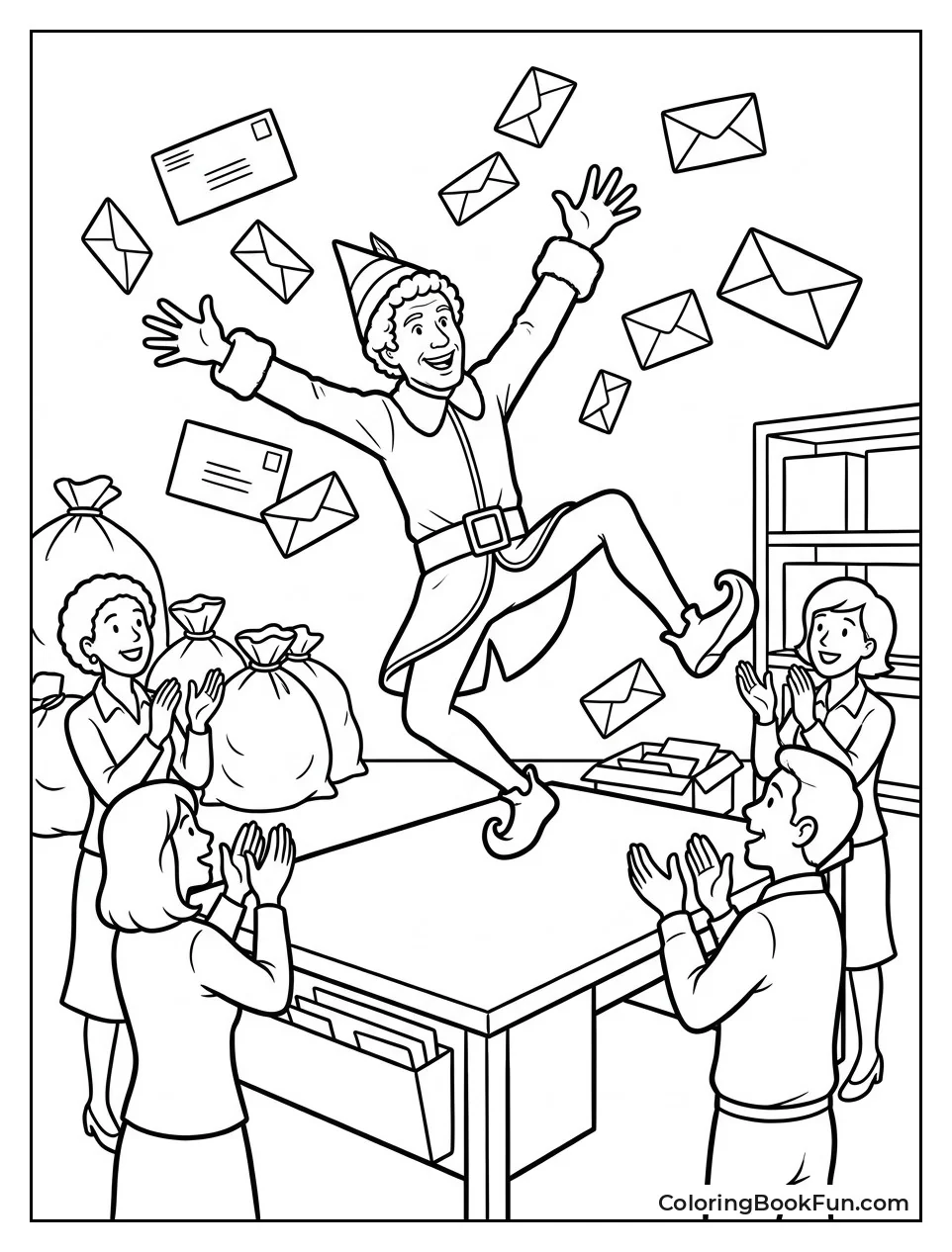 Buddy Dancing on Mailroom Tables
