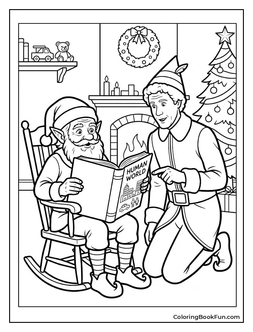 Papa Elf Reading to Buddy