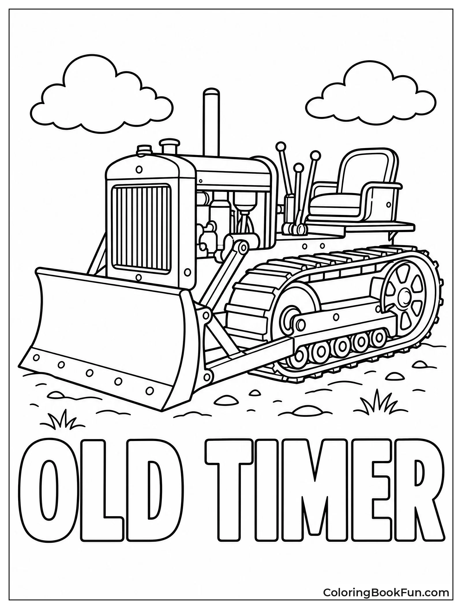 Old Antique Bulldozer from Past