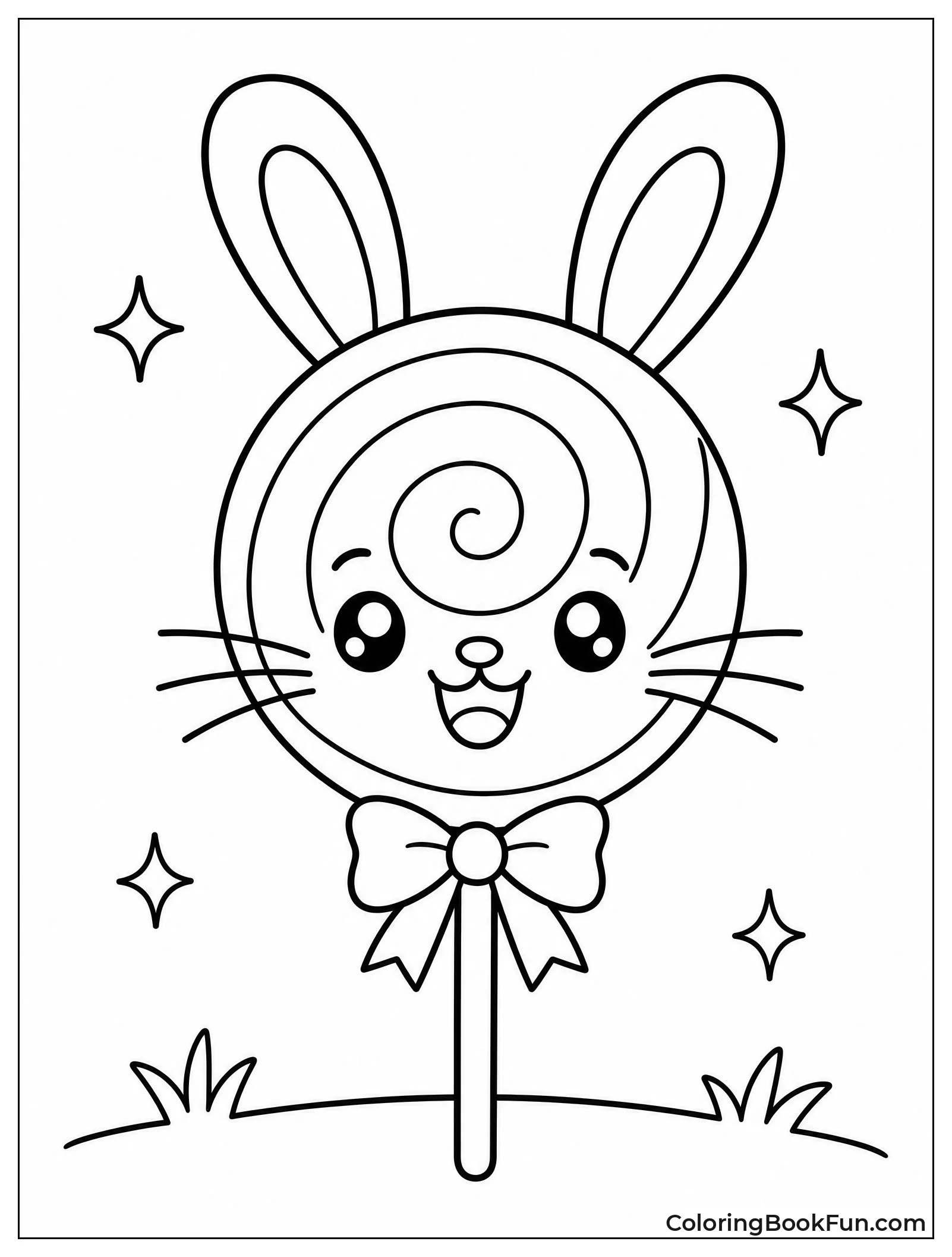 Cute Bunny Face on a Lollipop