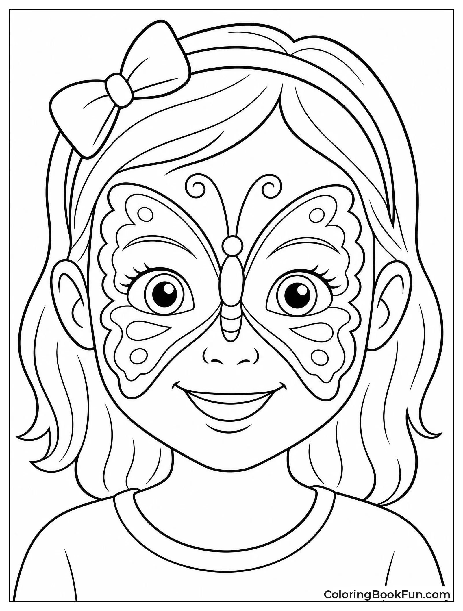 Child Face with Butterfly Paint
