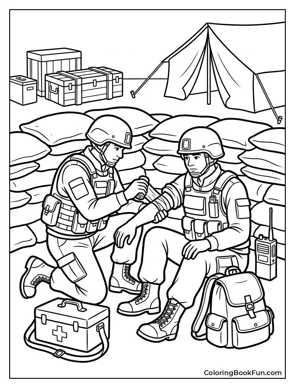 Soldier Helping Wounded Teammate
