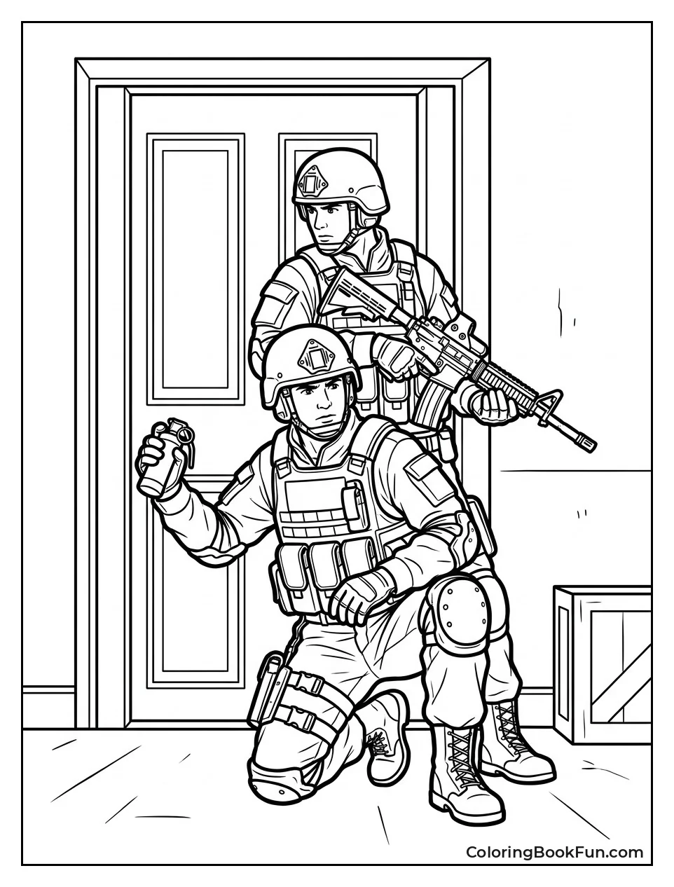 Soldiers Stacking at Door