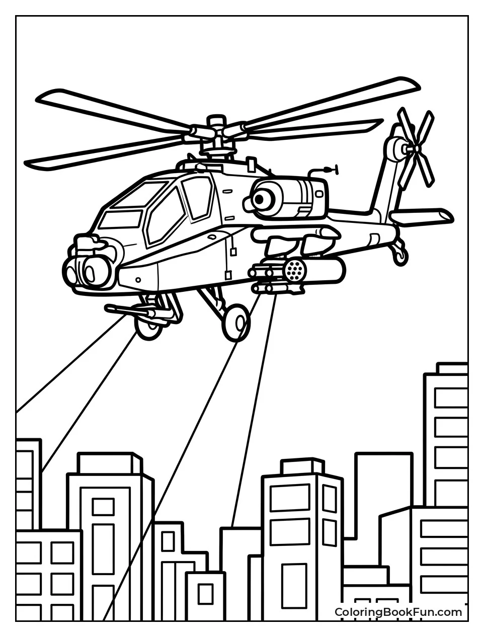Helicopter Flying Above City