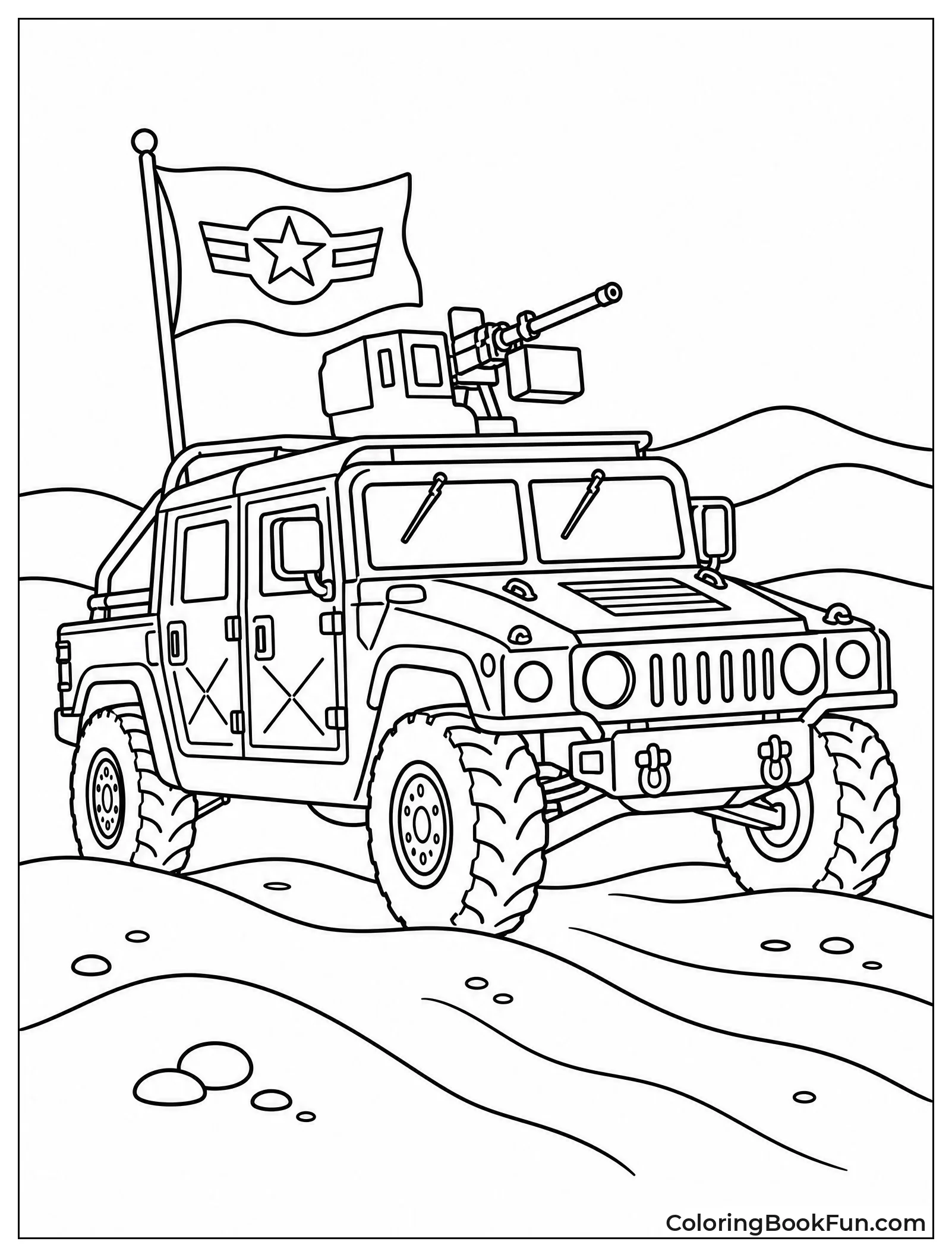 Humvee Driving in Desert