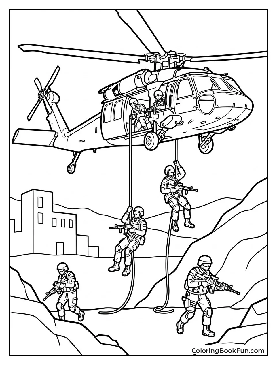 Helicopter Extracting Soldiers