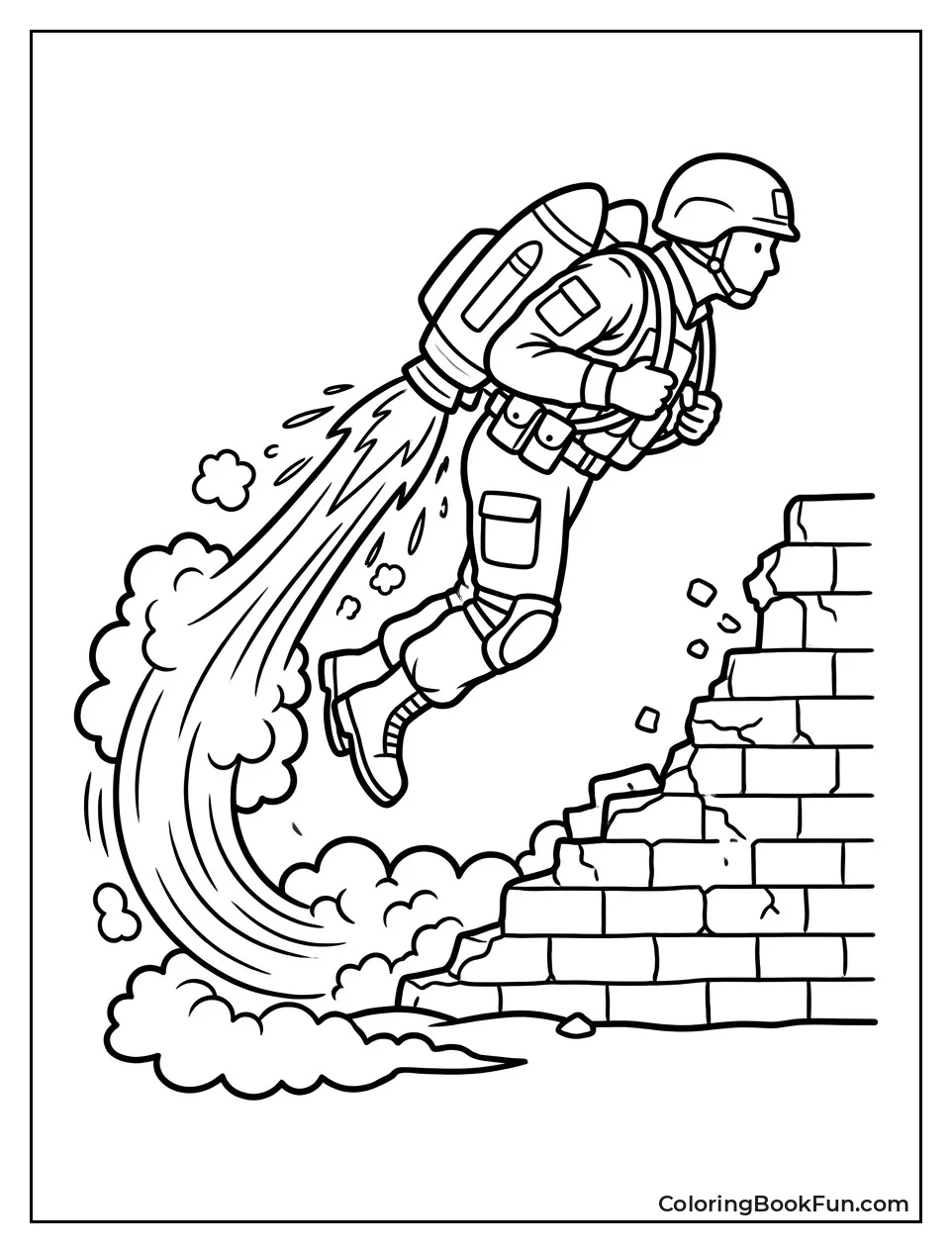 Soldier Boosting Over Wall