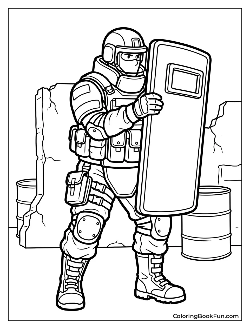 Juggernaut Holding Ballistic Shield