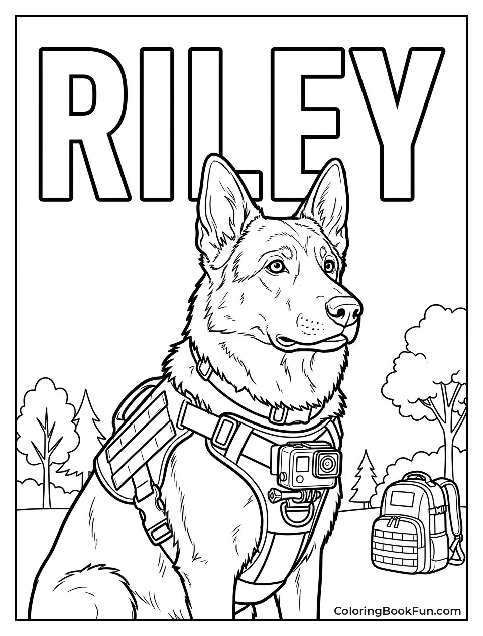 Dog Wearing Tactical Vest