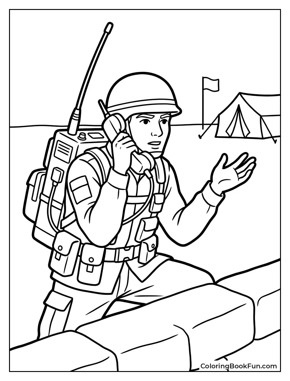 Soldier Calling for Help