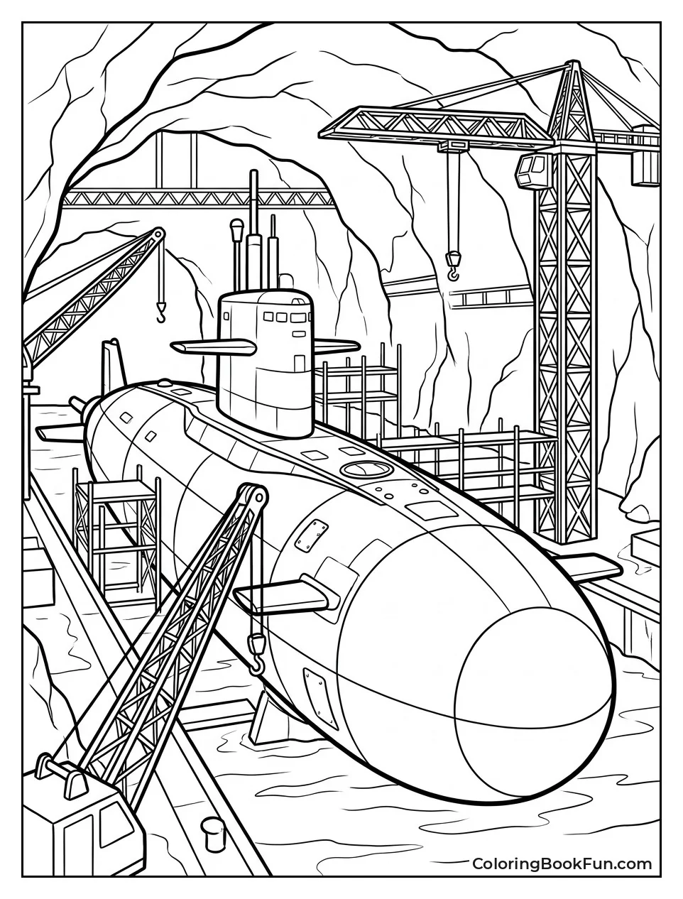 Submarine in Underground Dock