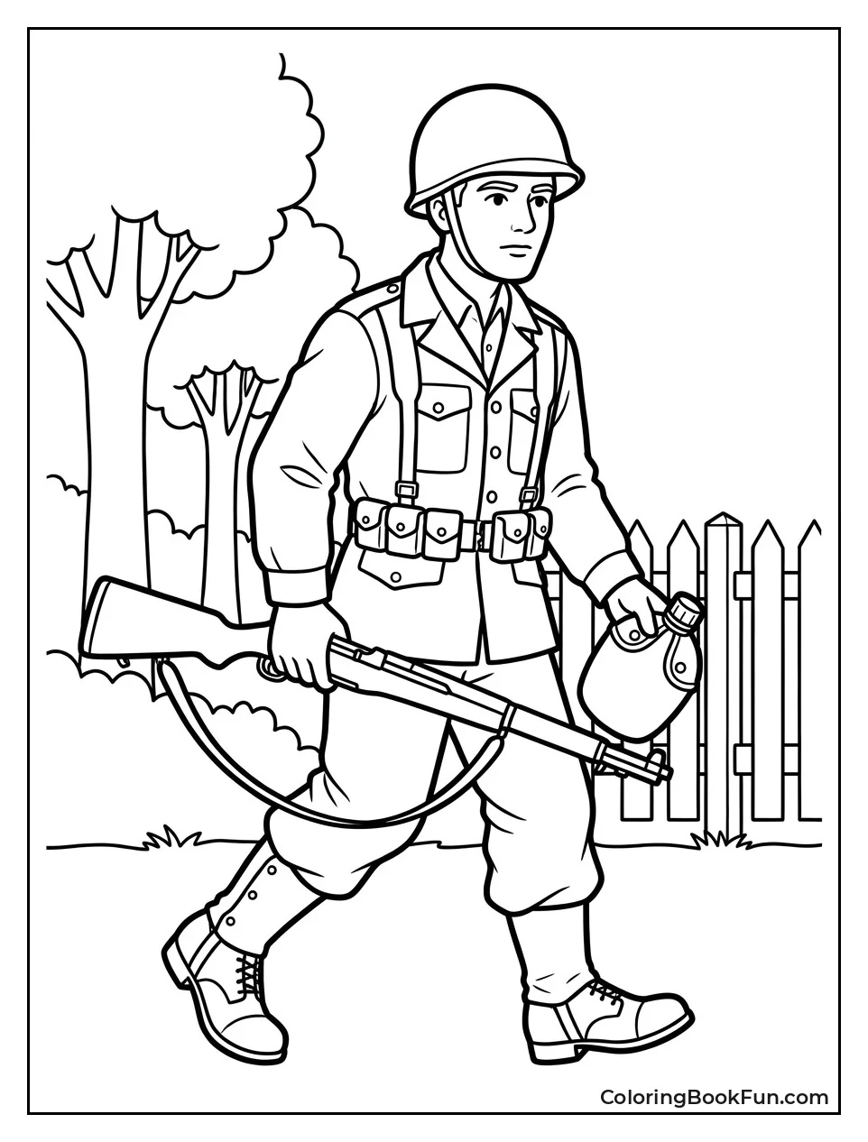 Soldier Carrying Canteen