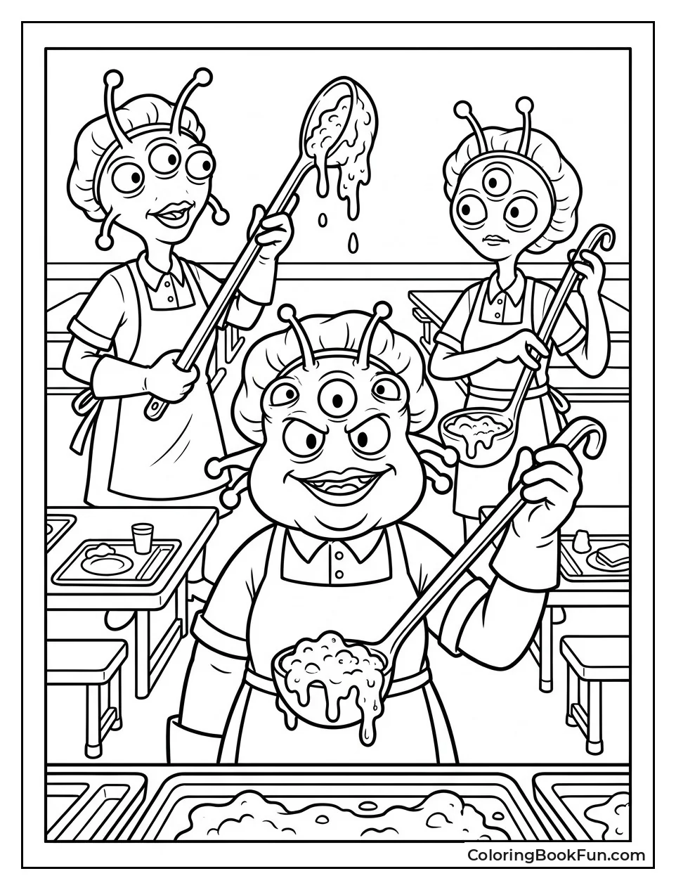 Alien Lunch Ladies with Sludge