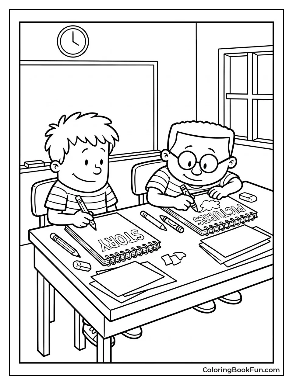 George and Harold Making Comics