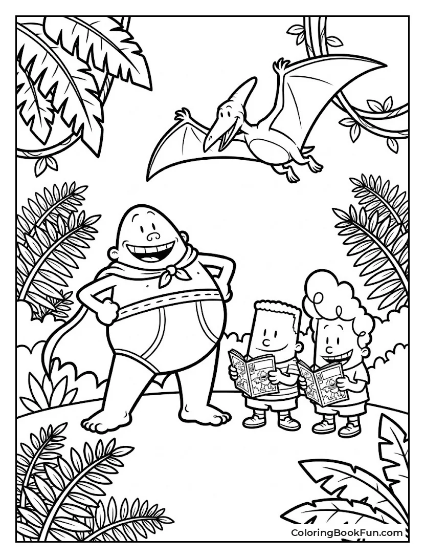 Captain Underpants Meeting Dinosaurs