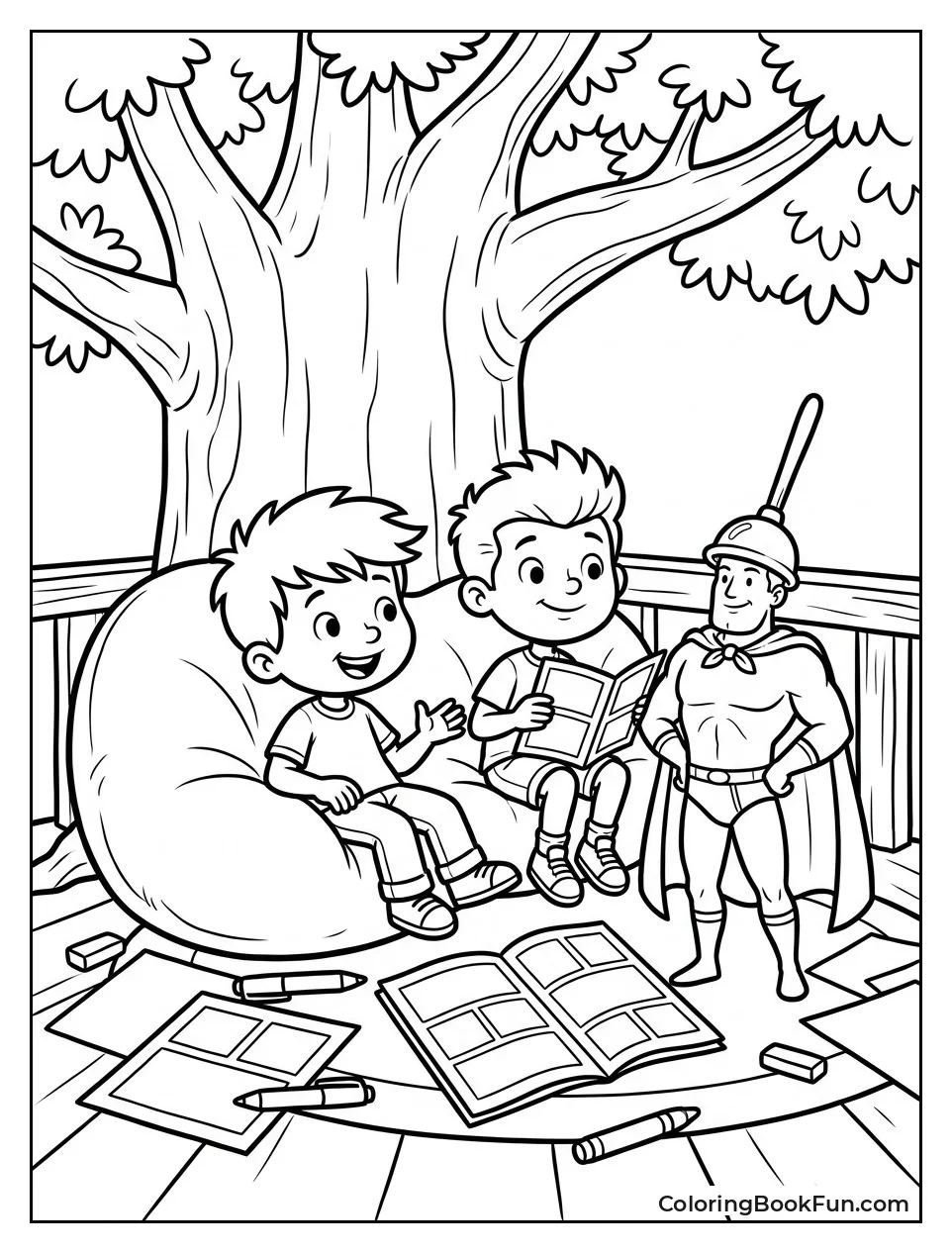 George and Harold in Treehouse
