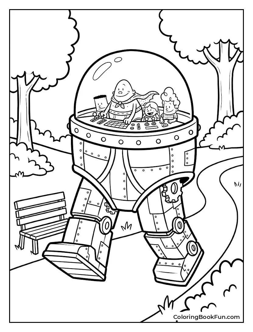 Giant Robo Pants Walking in Park