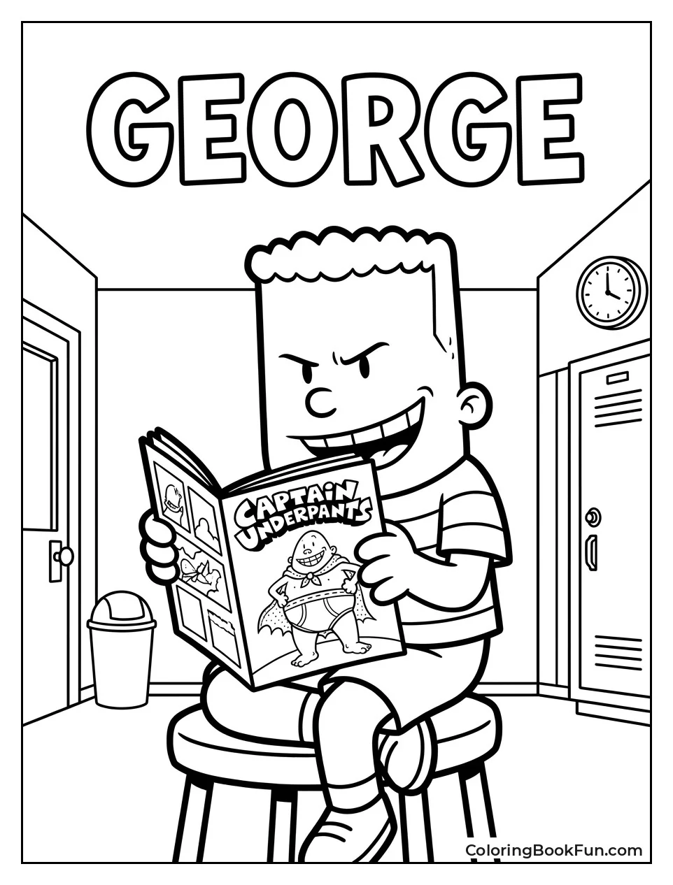 George Smiling with Comic