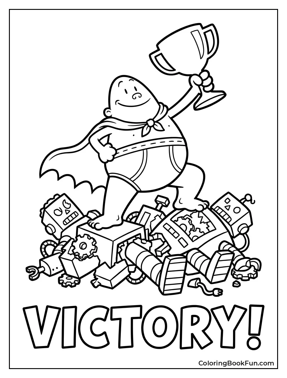 Captain Underpants Holding Trophy