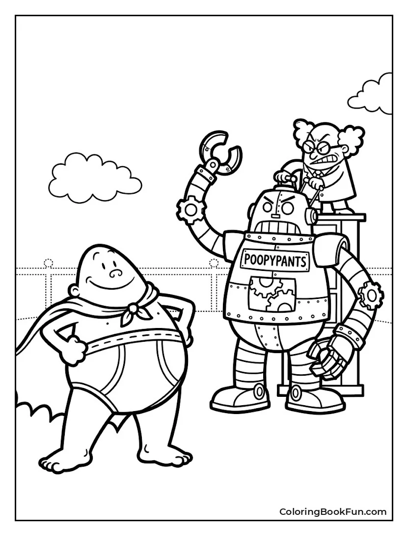 Captain Underpants Facing Professor Poopypants