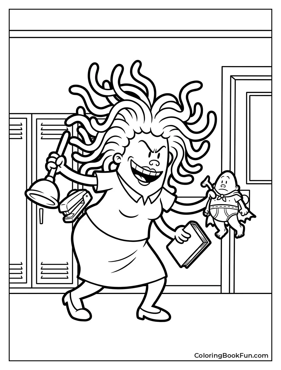 Wedgie Woman Using Hair Tentacles