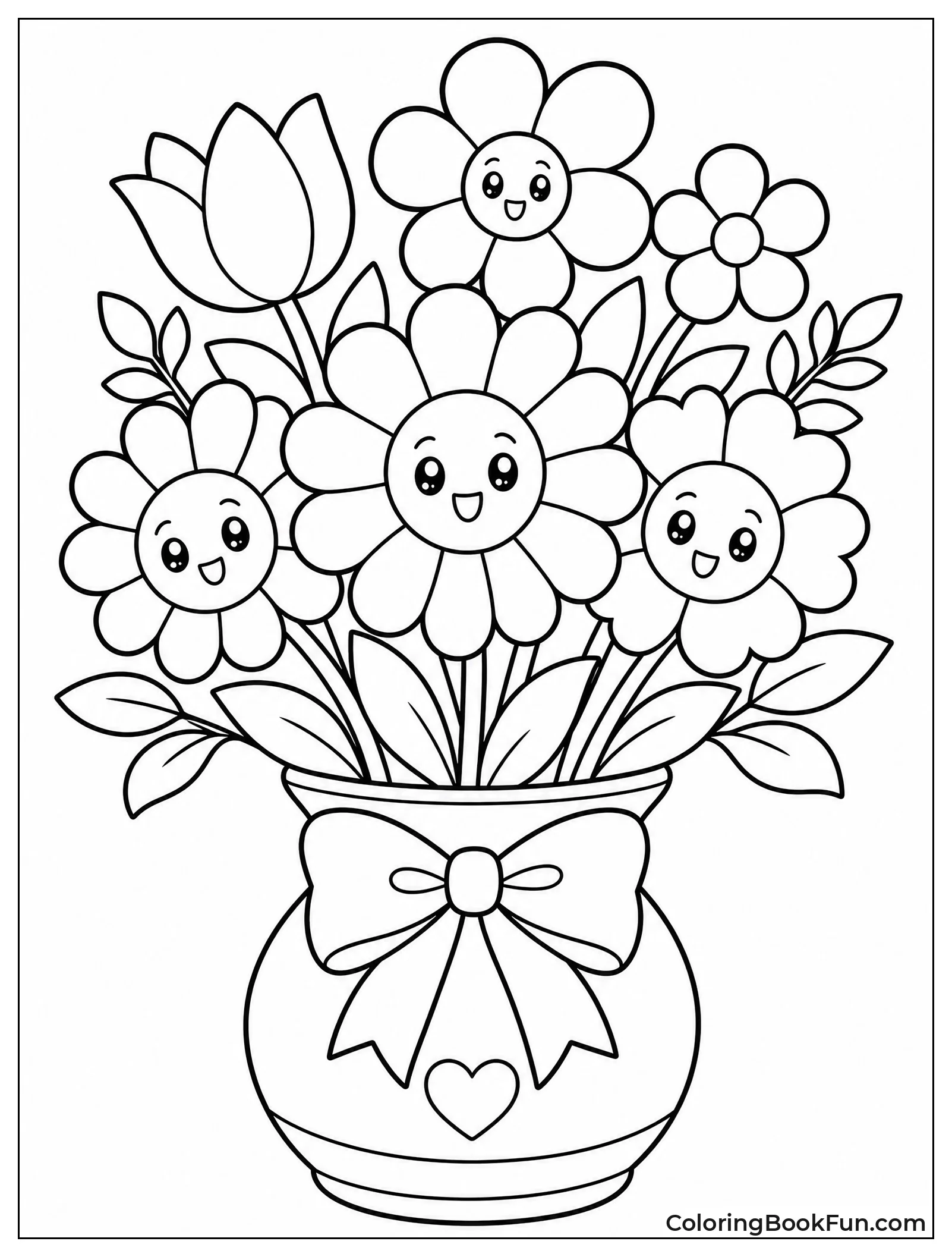 Playful Flowers with Big Bows